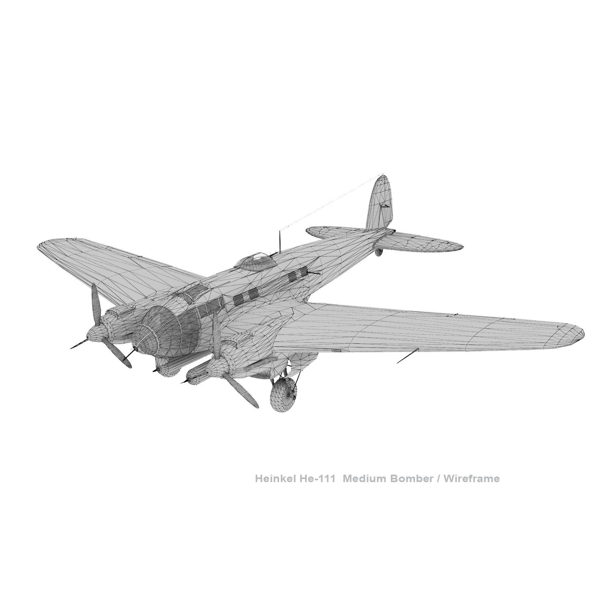 Heinkel He-111 - Rigged Game-Ready 3D Model