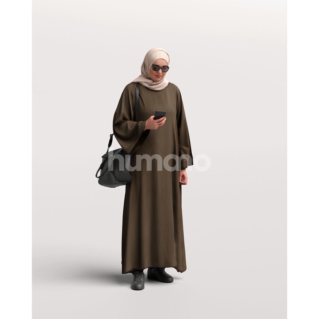 Arab Woman 3D Model – Realistic Character in Abaya, FBX, PBR