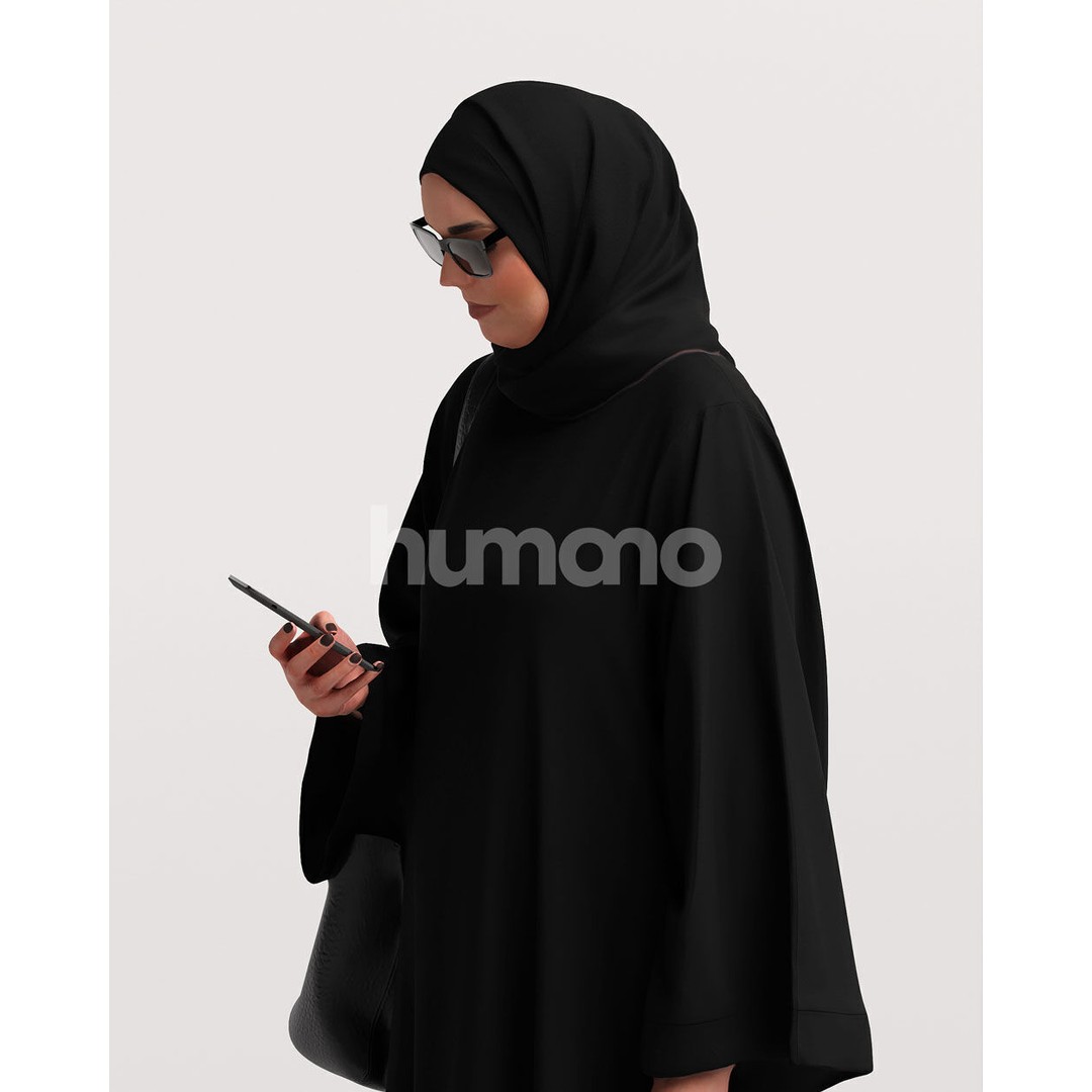 Arab Woman 3D Model – Realistic Character in Abaya, FBX, PBR - View 11