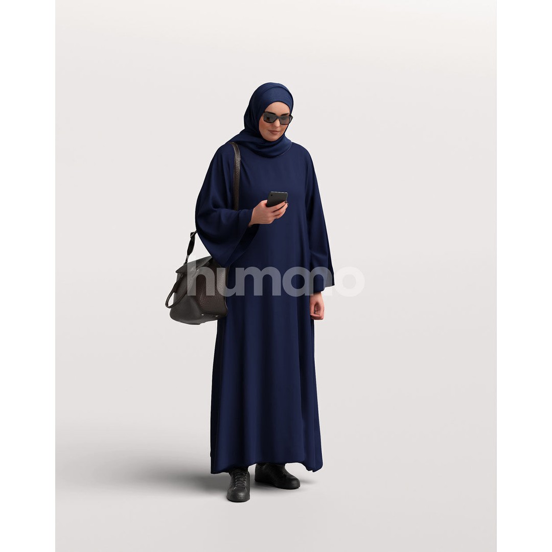 Arab Woman 3D Model – Realistic Character in Abaya, FBX, PBR - View 12