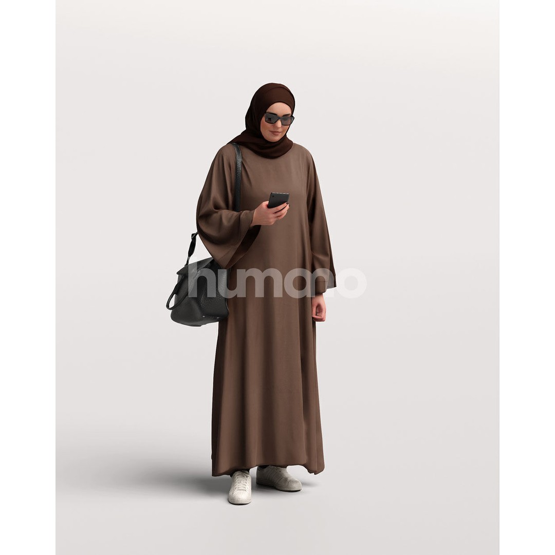 Arab Woman 3D Model – Realistic Character in Abaya, FBX, PBR - View 13