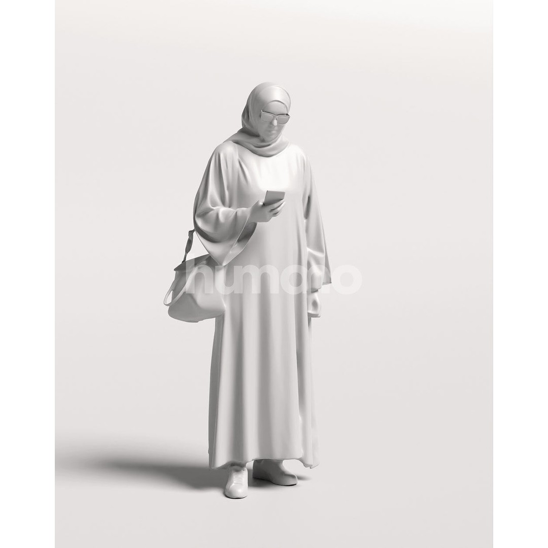 Arab Woman 3D Model – Realistic Character in Abaya, FBX, PBR - View 4