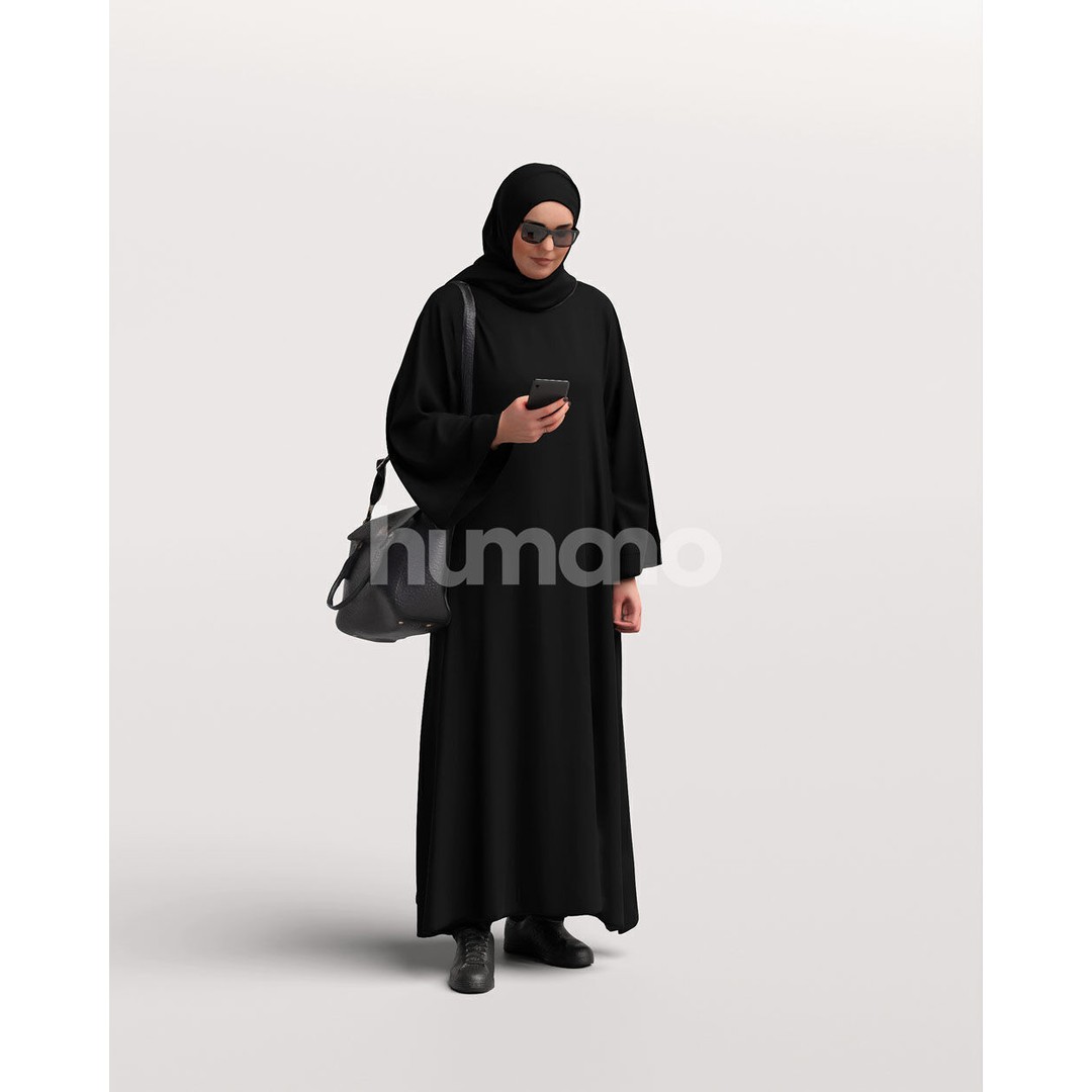 Arab Woman 3D Model – Realistic Character in Abaya, FBX, PBR - View 5