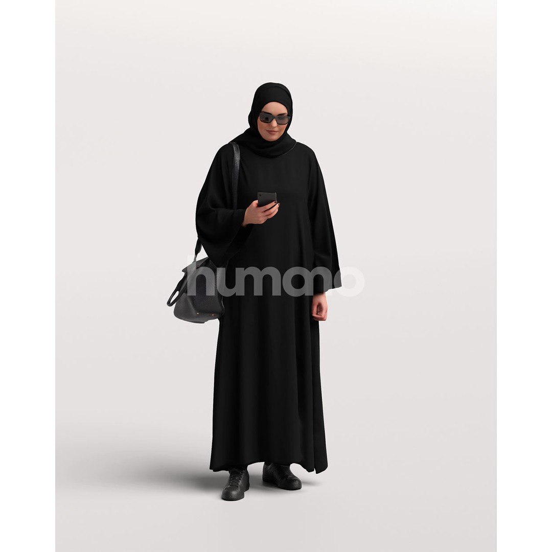 Arab Woman 3D Model – Realistic Character in Abaya, FBX, PBR - View 7
