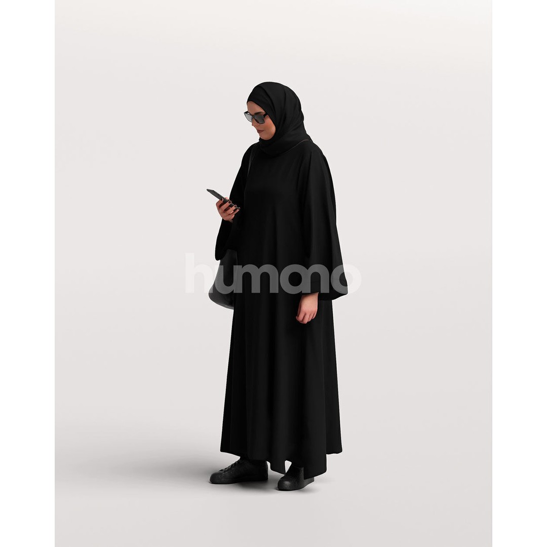 Arab Woman 3D Model – Realistic Character in Abaya, FBX, PBR - View 9