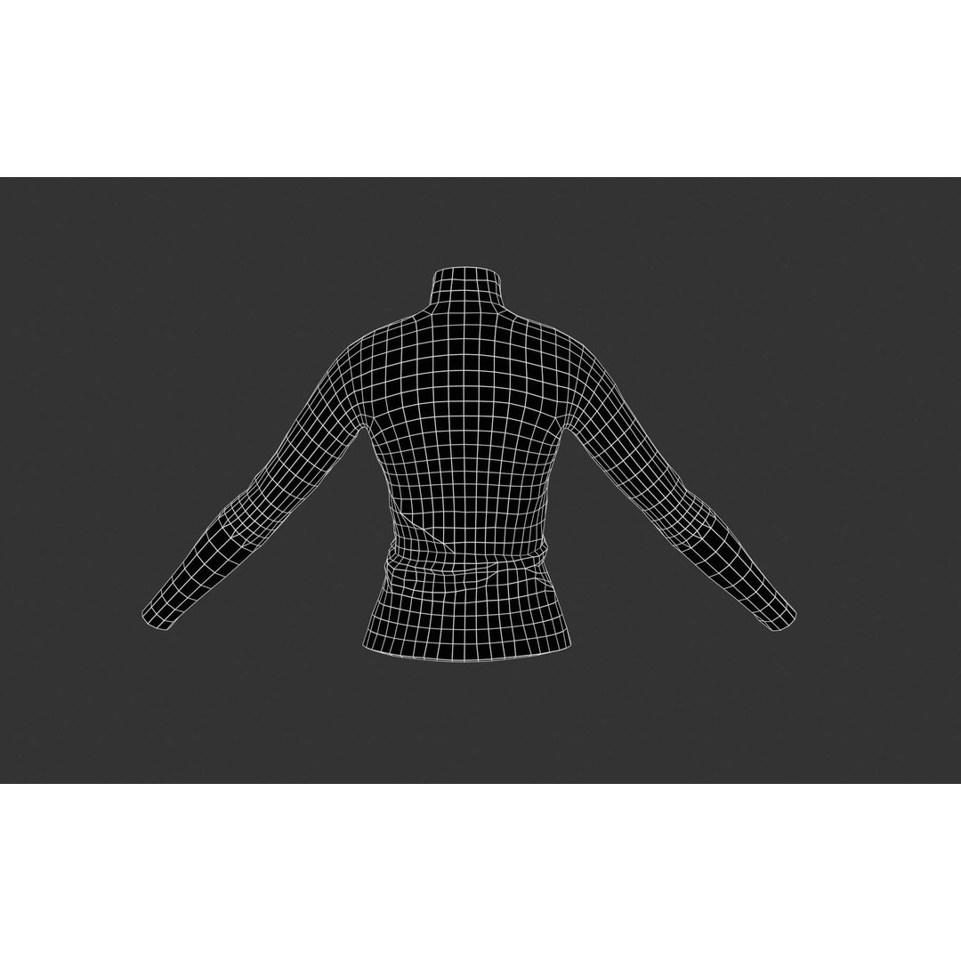 Black Turtle Neck Pull Top 3D Model – Low Poly PBR Game Asset, FBX