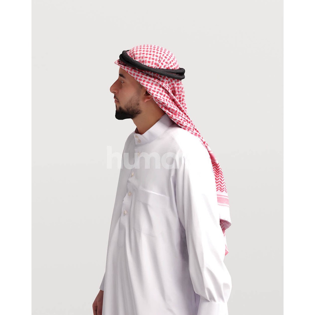 Arab Man 3D Model – Realistic Character in Thobe, PBR Textures - View 9