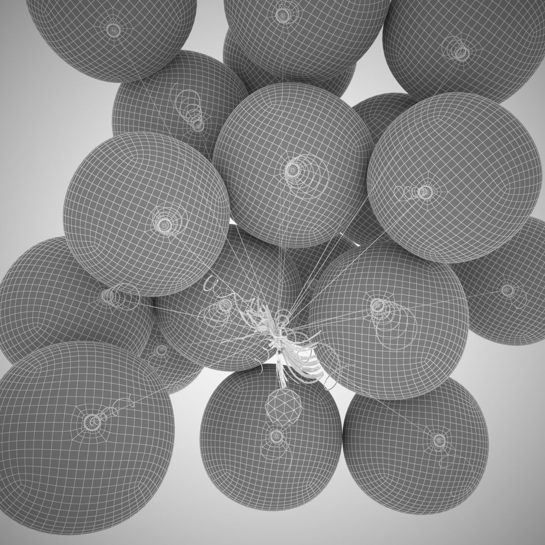 Colorful Air Balloons 3D Model – High-Quality Polygon Mesh, FBX