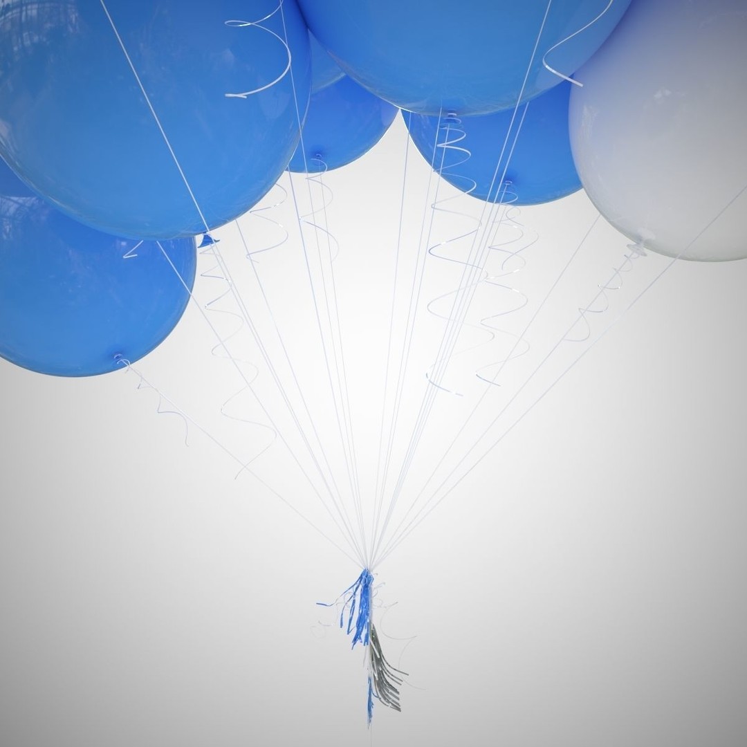 Colorful Air Balloons 3D Model – High-Quality Polygon Mesh, FBX - View 10
