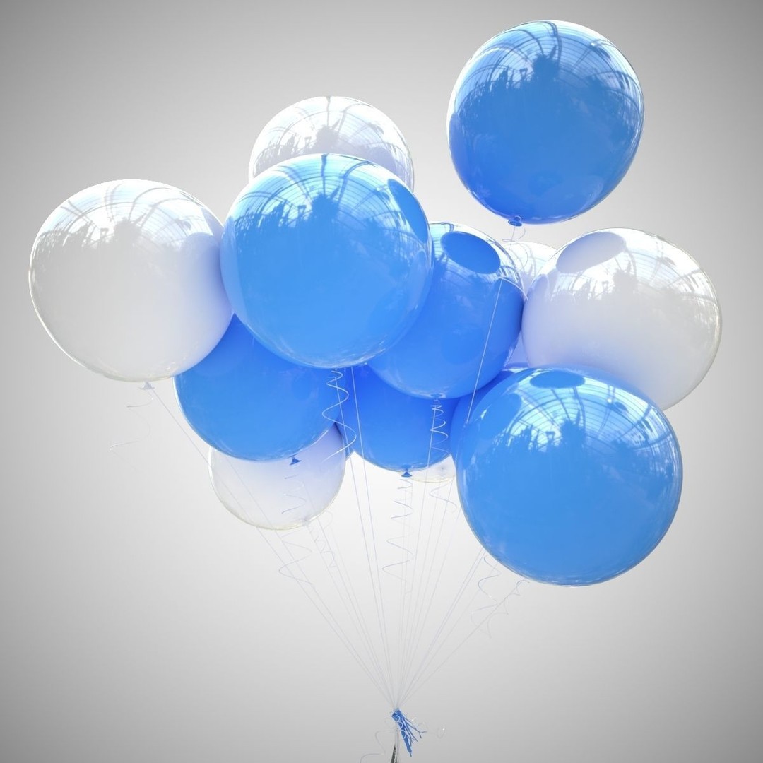 Colorful Air Balloons 3D Model – High-Quality Polygon Mesh, FBX - View 13