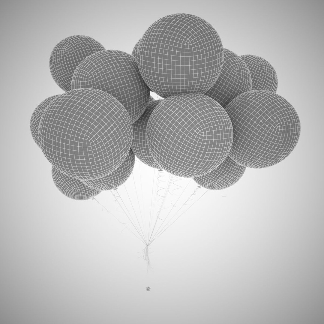 Colorful Air Balloons 3D Model – High-Quality Polygon Mesh, FBX - View 18
