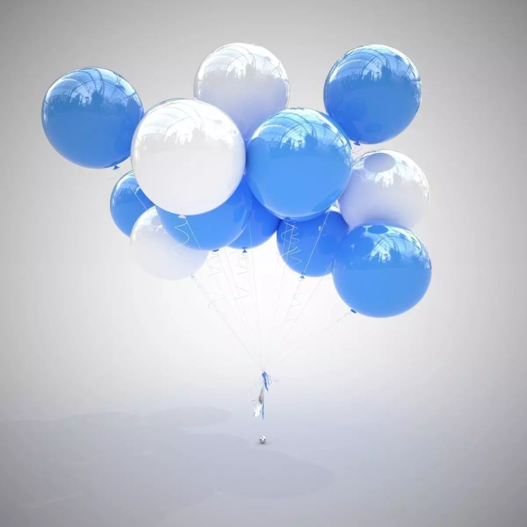 Colorful Air Balloons 3D Model – High-Quality Polygon Mesh, FBX - View 2