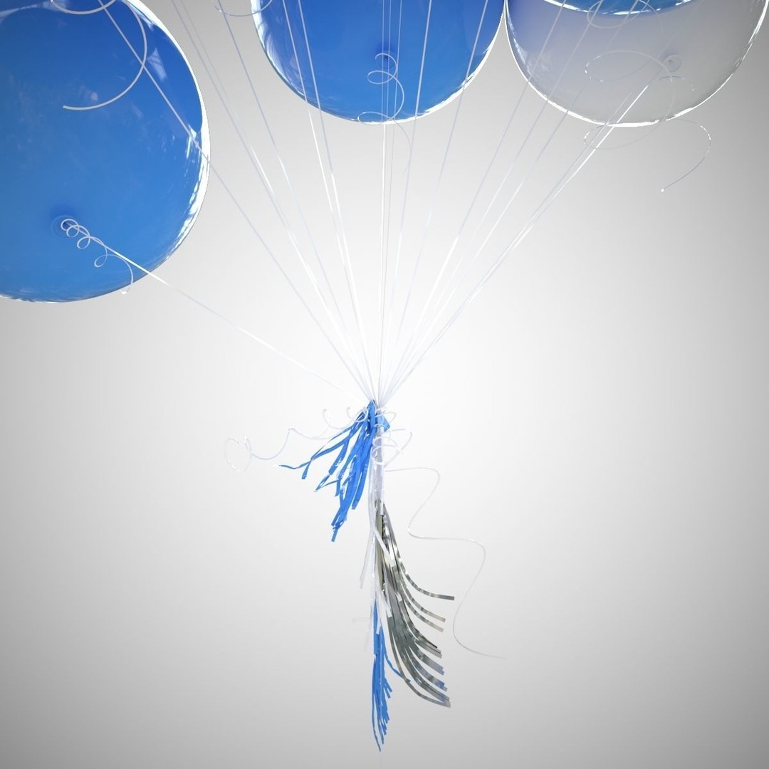 Colorful Air Balloons 3D Model – High-Quality Polygon Mesh, FBX - View 4