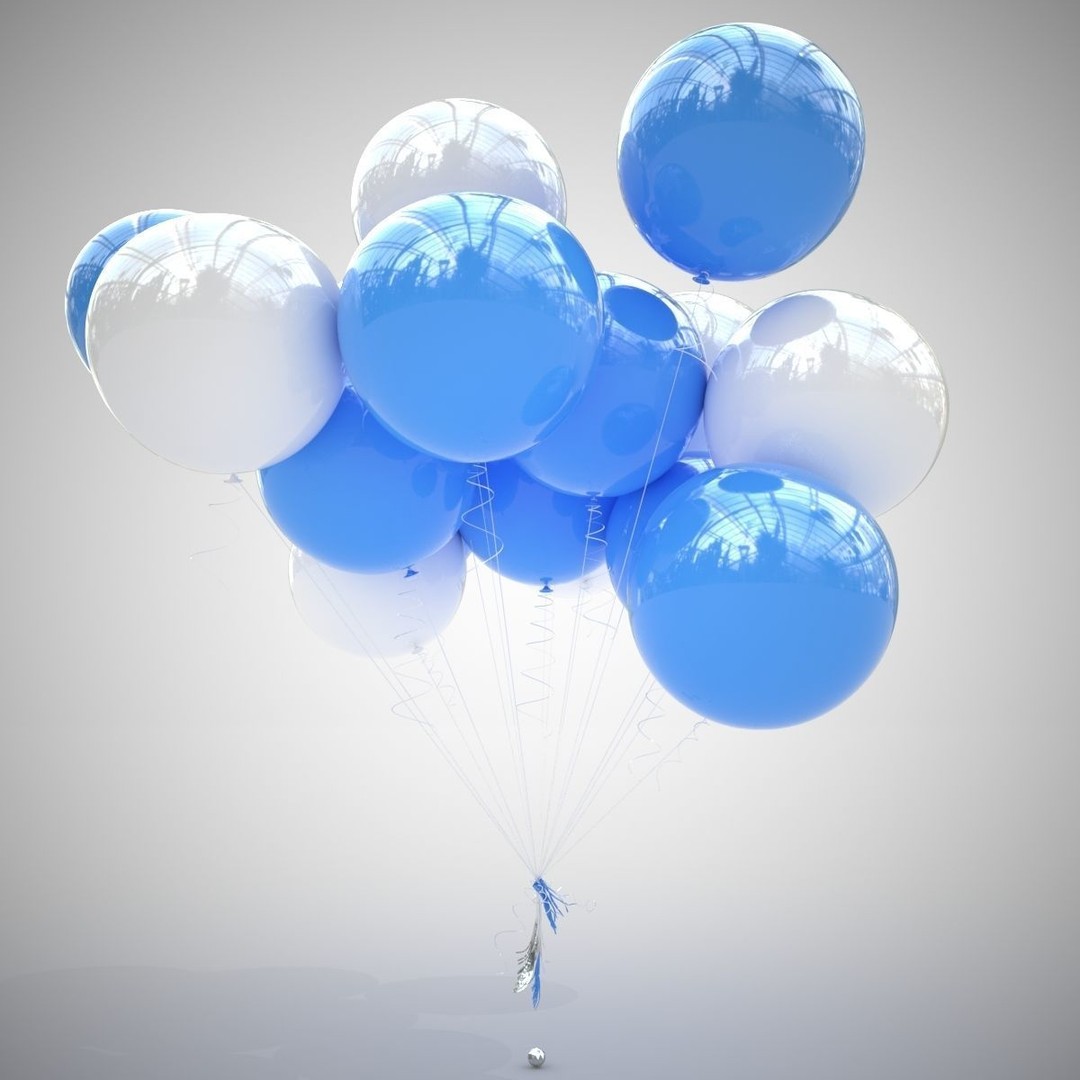 Colorful Air Balloons 3D Model – High-Quality Polygon Mesh, FBX - View 5