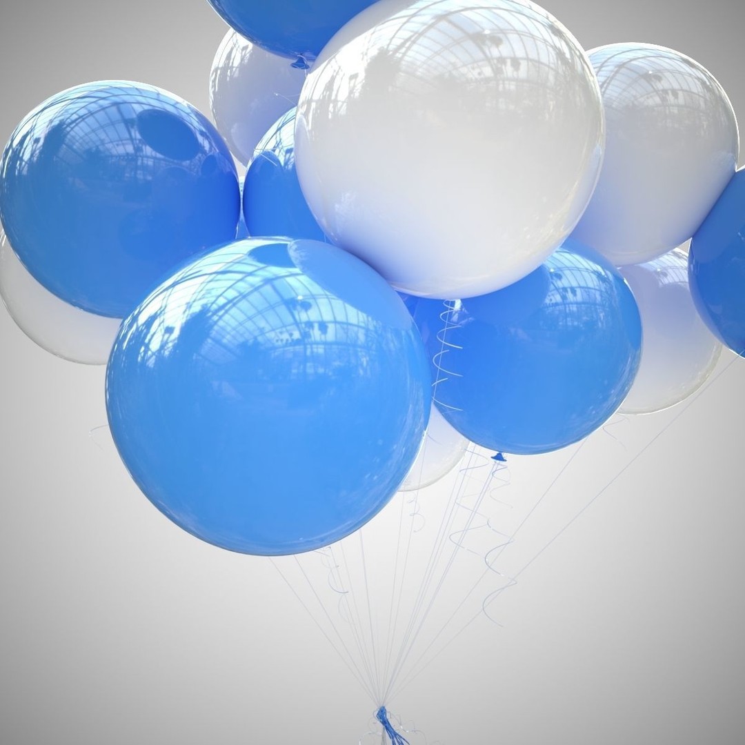 Colorful Air Balloons 3D Model – High-Quality Polygon Mesh, FBX - View 8