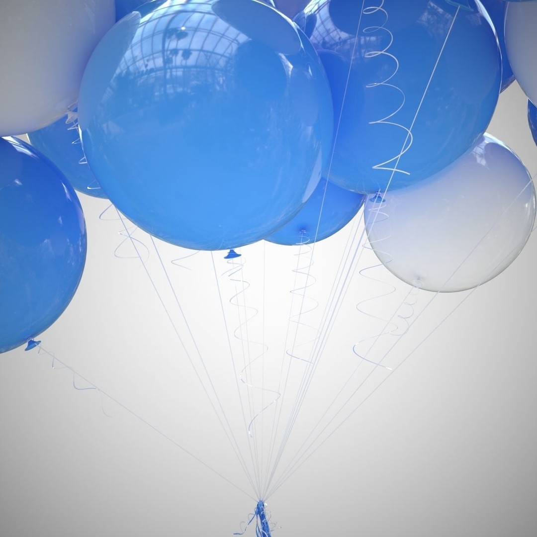 Colorful Air Balloons 3D Model – High-Quality Polygon Mesh, FBX - View 9