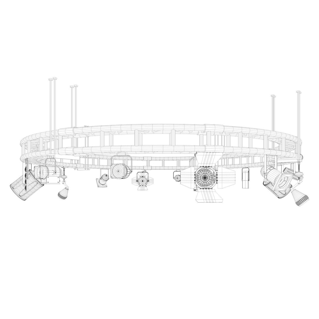 Light Truss 3D Model – Industrial Stage Rig, FBX, Blender, Cinema4D - View 10