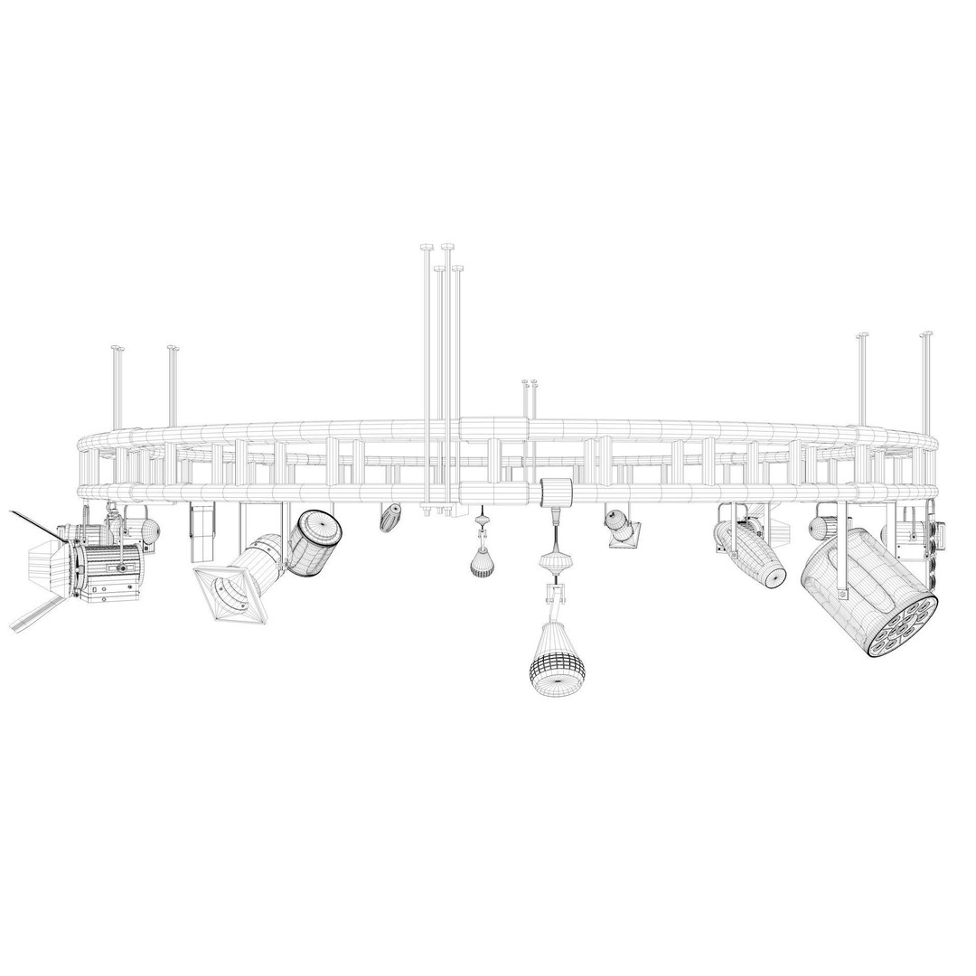 Light Truss 3D Model – Industrial Stage Rig, FBX, Blender, Cinema4D - View 11