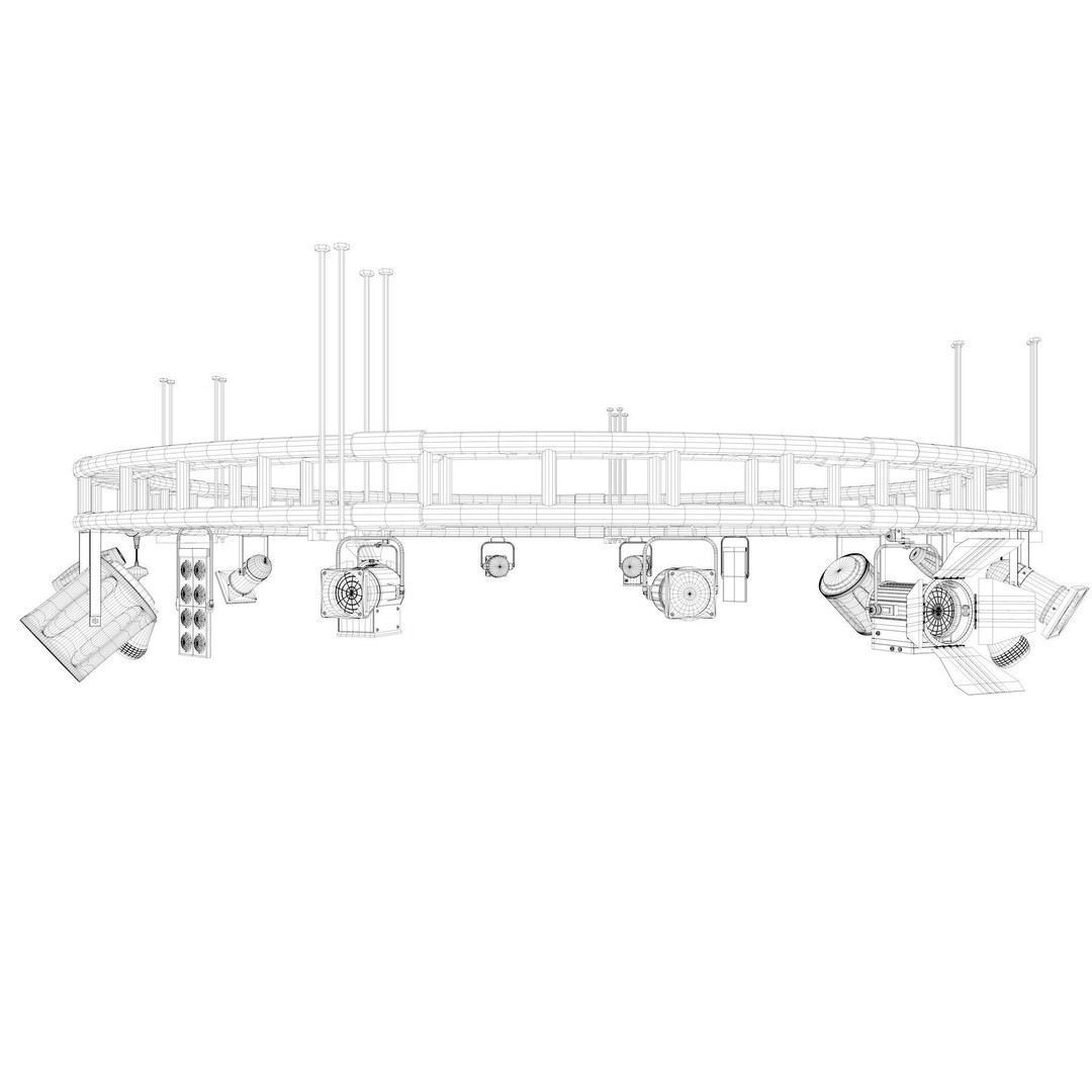 Light Truss 3D Model – Industrial Stage Rig, FBX, Blender, Cinema4D - View 12