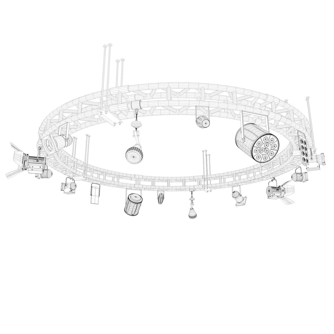 Light Truss 3D Model – Industrial Stage Rig, FBX, Blender, Cinema4D - View 13