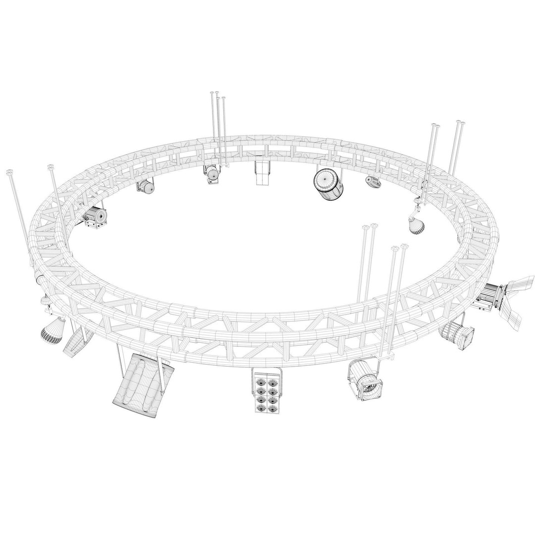 Light Truss 3D Model – Industrial Stage Rig, FBX, Blender, Cinema4D - View 14
