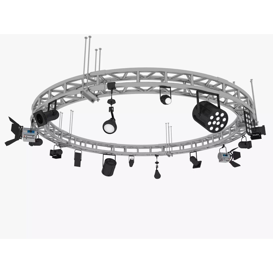 Light Truss 3D Model – Industrial Stage Rig, FBX, Blender, Cinema4D - View 2