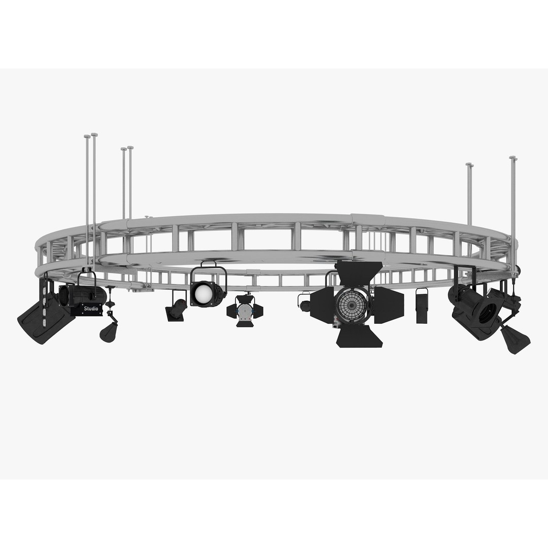 Light Truss 3D Model – Industrial Stage Rig, FBX, Blender, Cinema4D - View 4