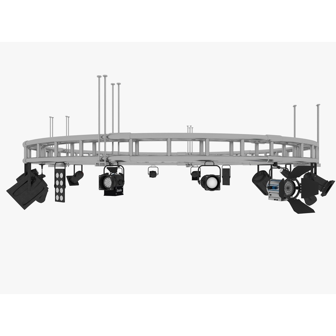 Light Truss 3D Model – Industrial Stage Rig, FBX, Blender, Cinema4D - View 6