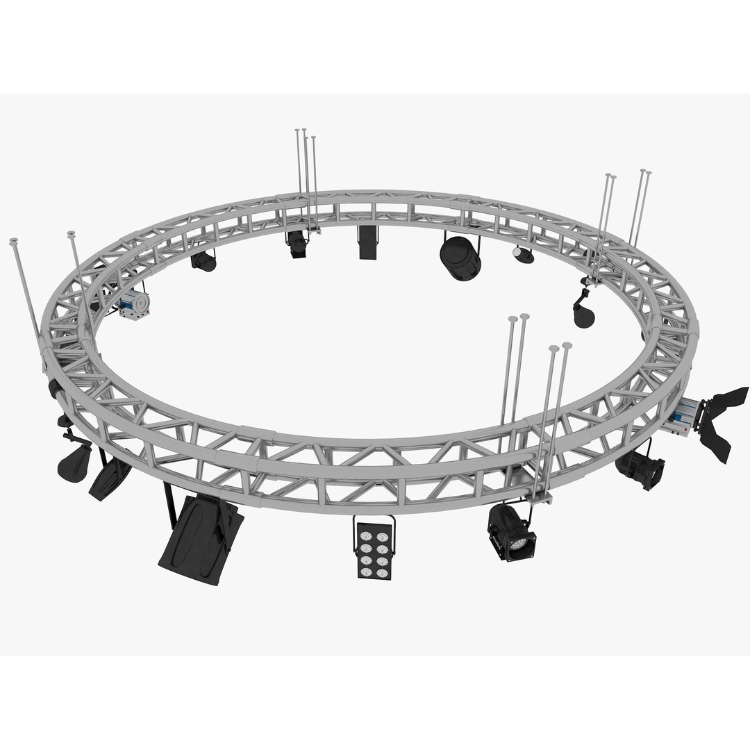 Light Truss 3D Model – Industrial Stage Rig, FBX, Blender, Cinema4D - View 7