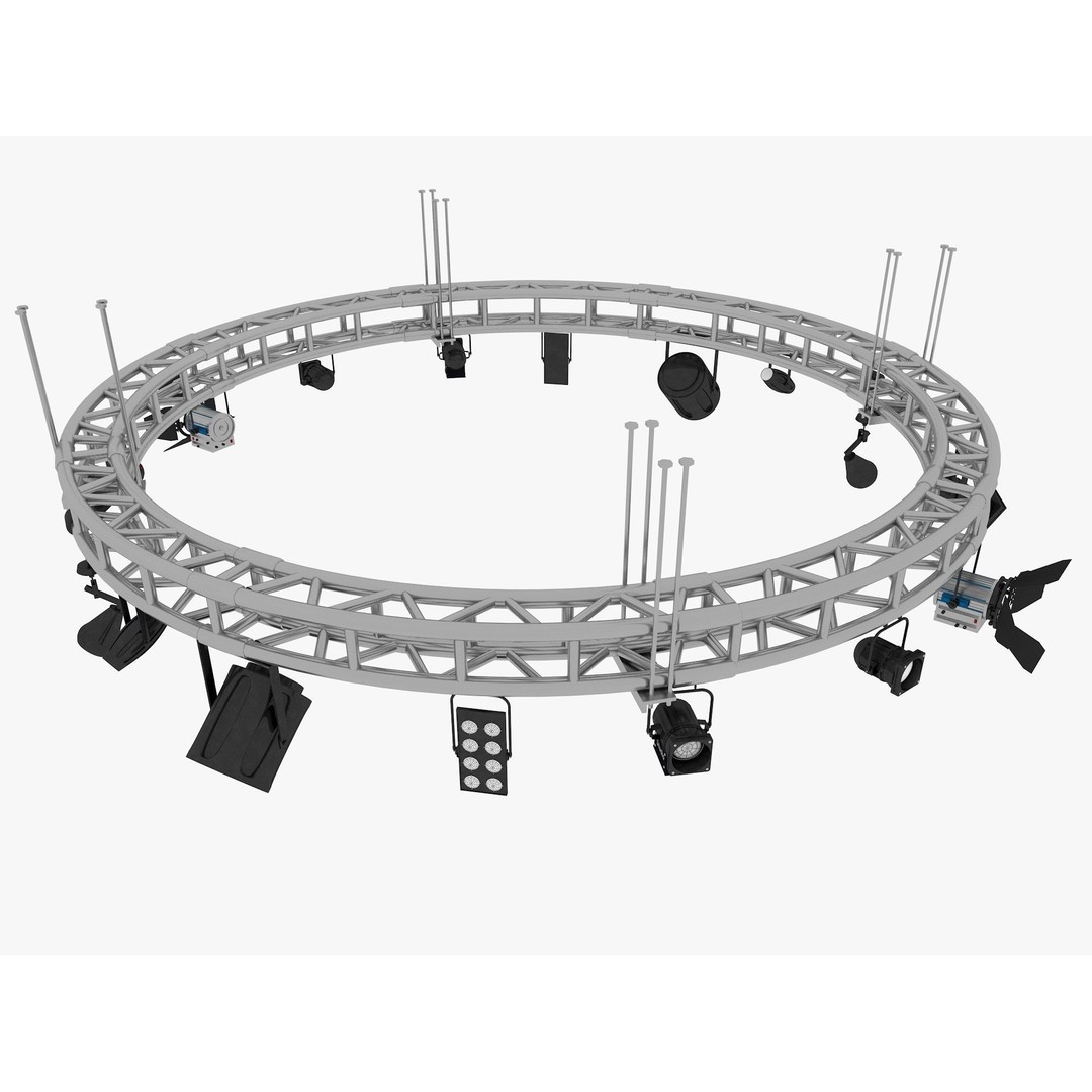 Light Truss 3D Model – Industrial Stage Rig, FBX, Blender, Cinema4D - View 8