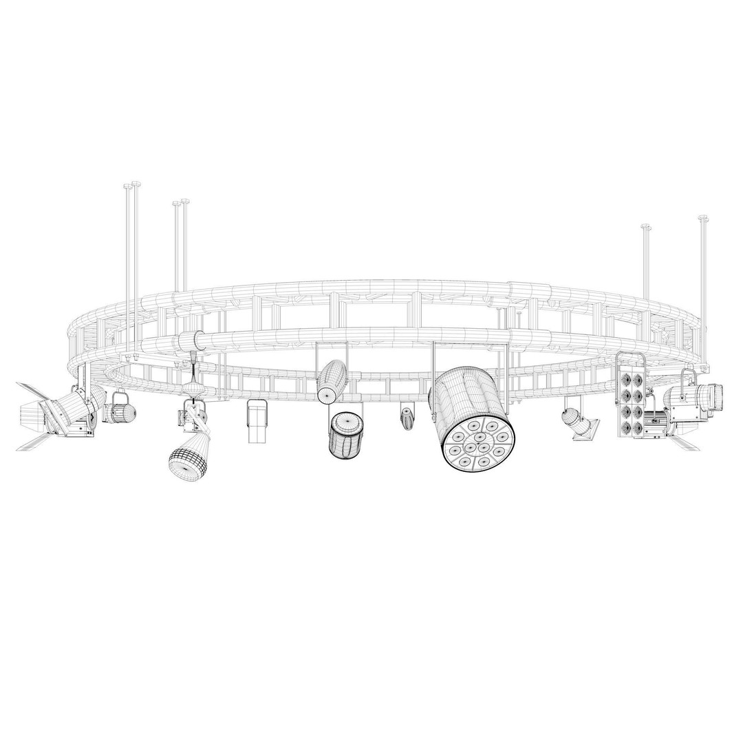 Light Truss 3D Model – Industrial Stage Rig, FBX, Blender, Cinema4D - View 9