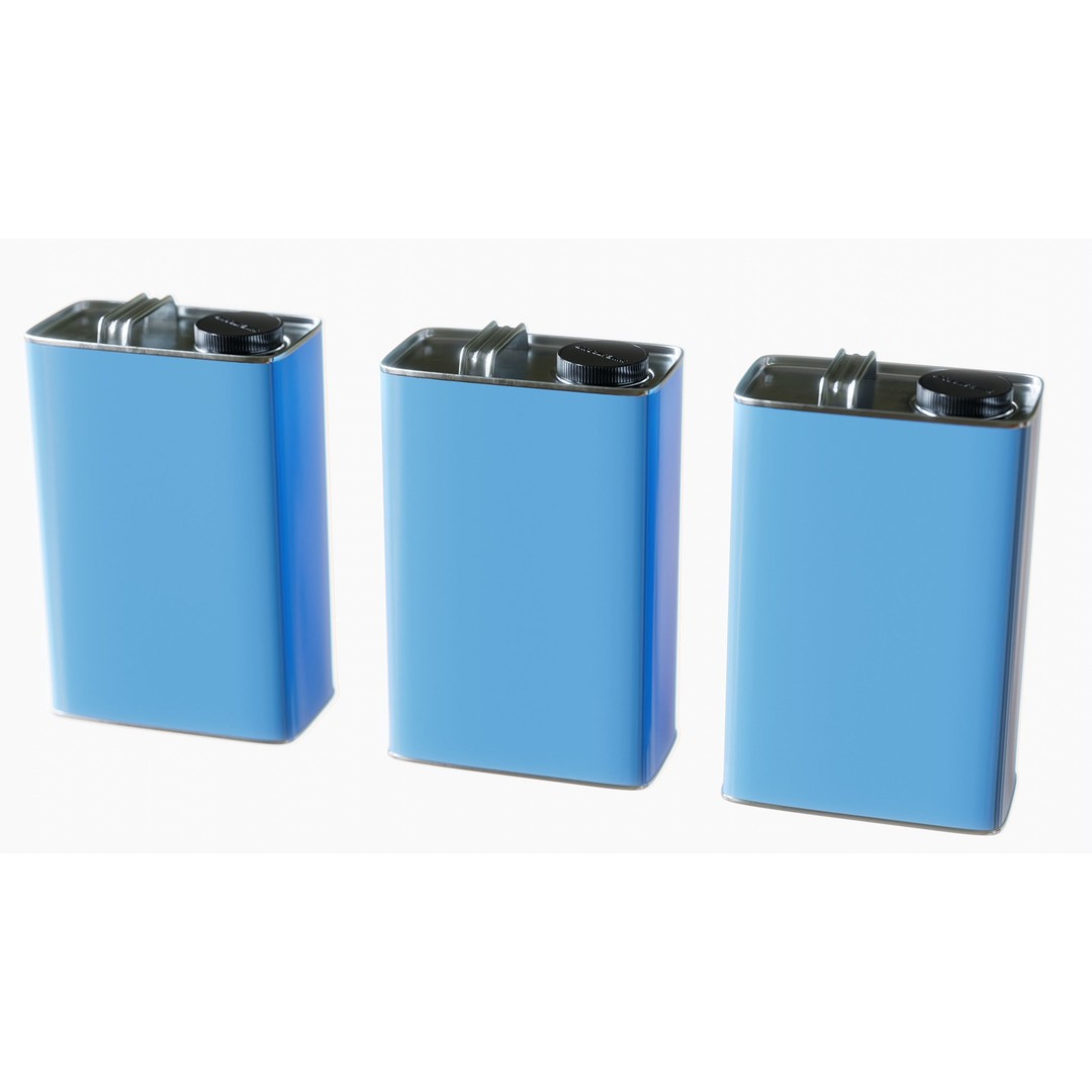 Paint Can 3D Model – Oblong Gallon Steel Can with Textures - View 12