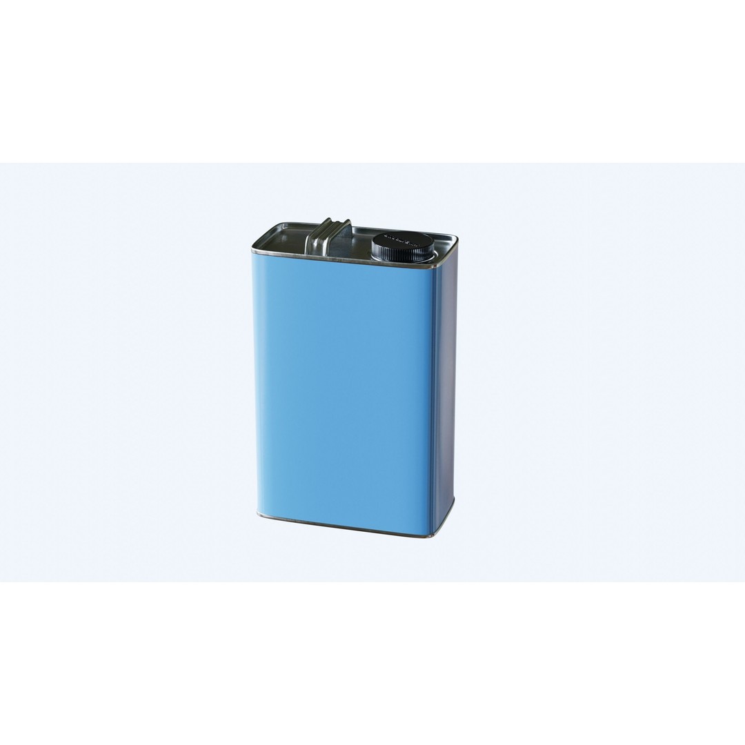 Paint Can 3D Model – Oblong Gallon Steel Can with Textures - View 13