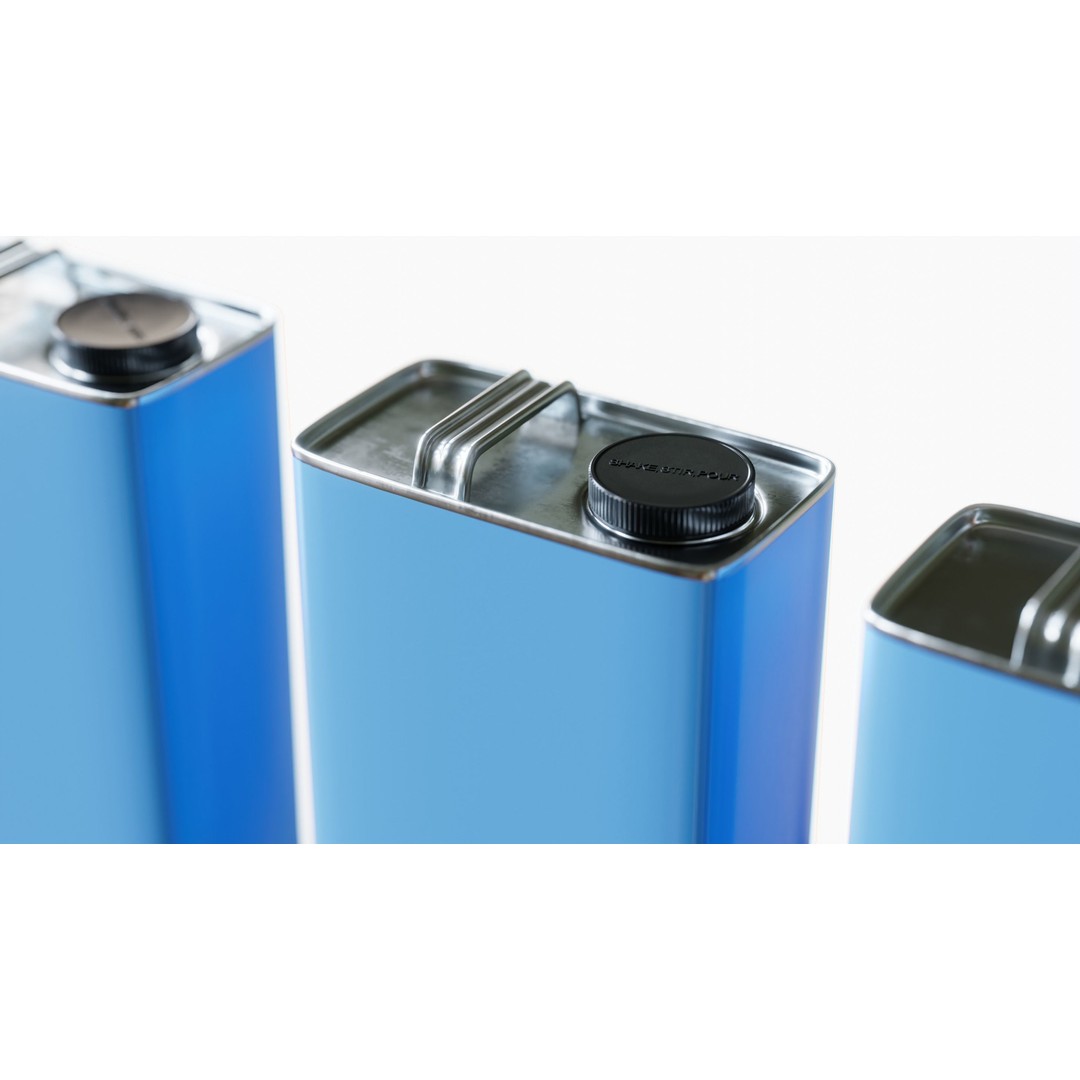Paint Can 3D Model – Oblong Gallon Steel Can with Textures - View 14