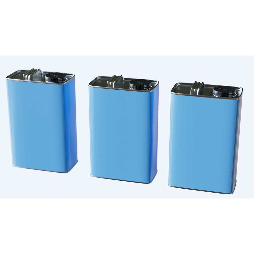 Paint Can 3D Model – Oblong Gallon Steel Can with Textures - View 15