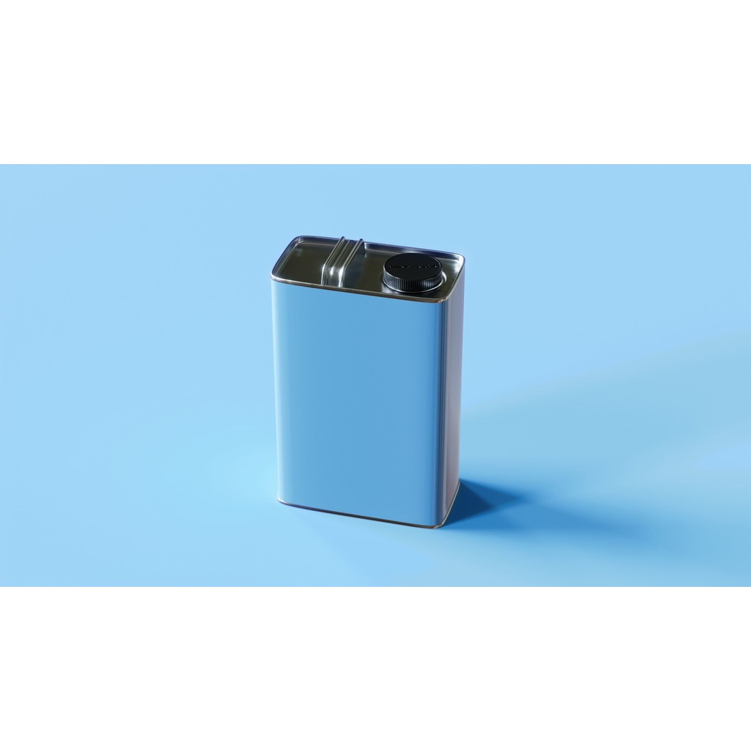 Paint Can 3D Model – Oblong Gallon Steel Can with Textures - View 3