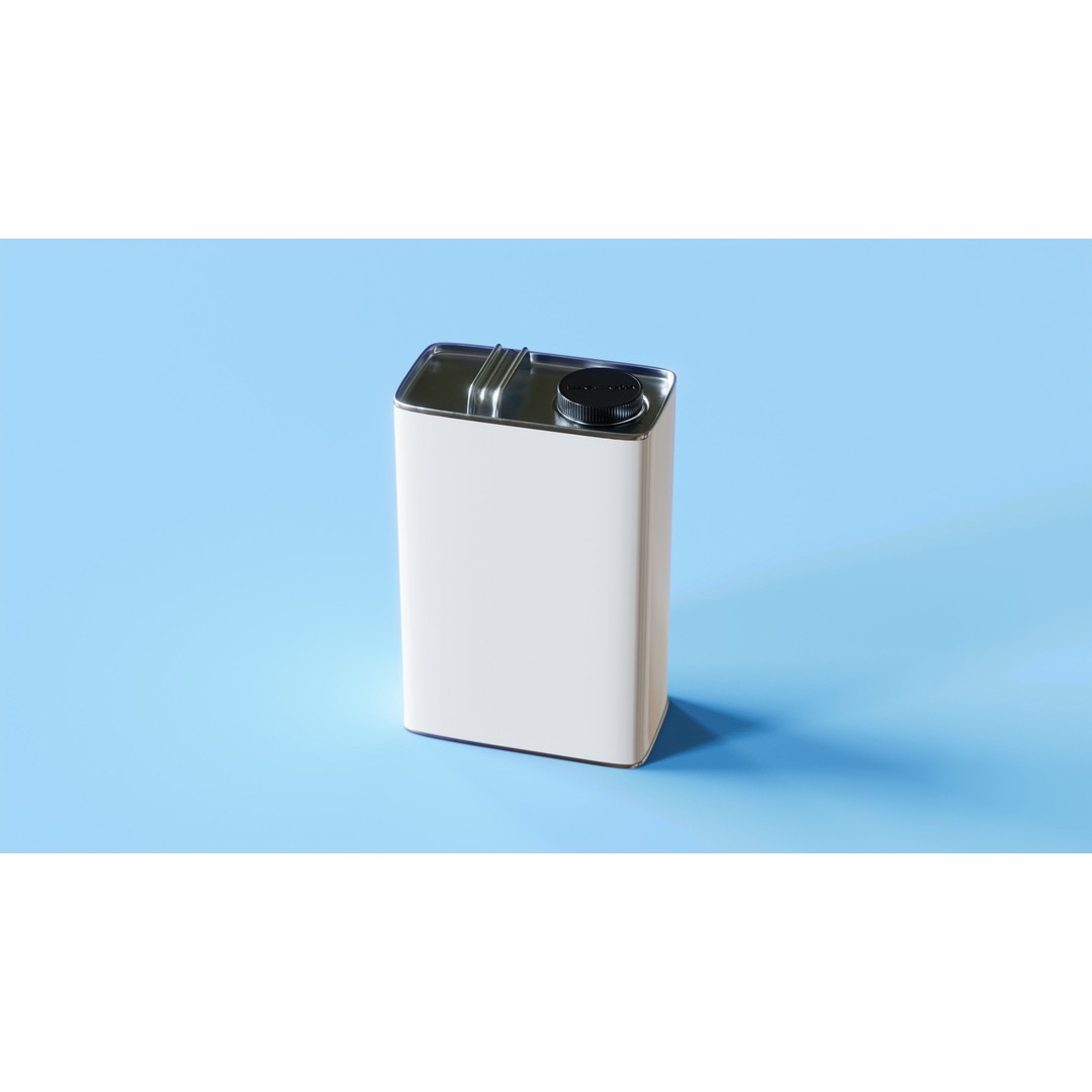 Paint Can 3D Model – Oblong Gallon Steel Can with Textures - View 5