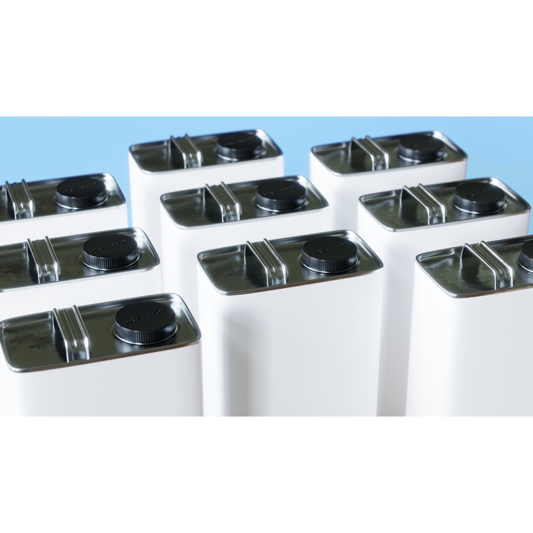 Paint Can 3D Model – Oblong Gallon Steel Can with Textures - View 9