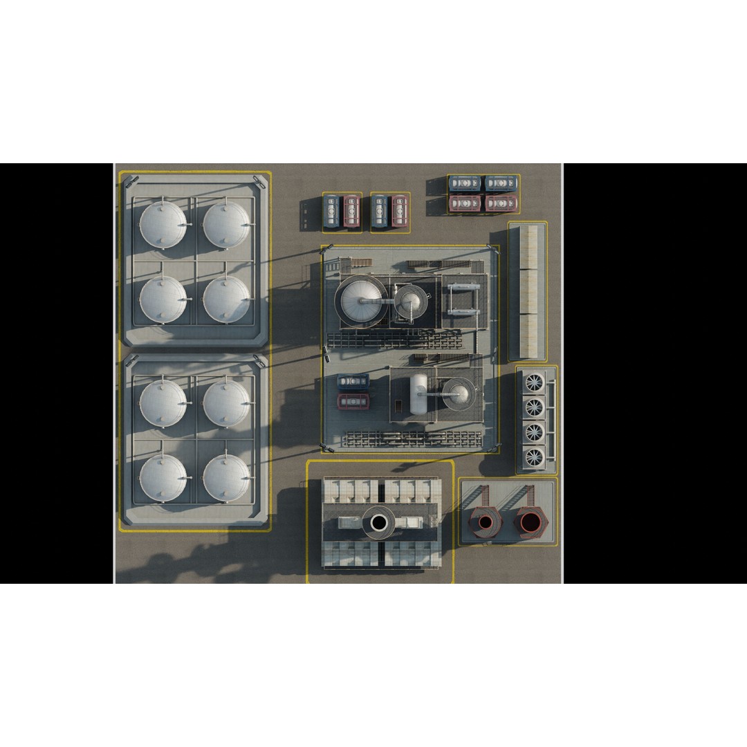 Refinery Unit 3D Model – Detailed Industrial Scene with PBR Textures - View 15
