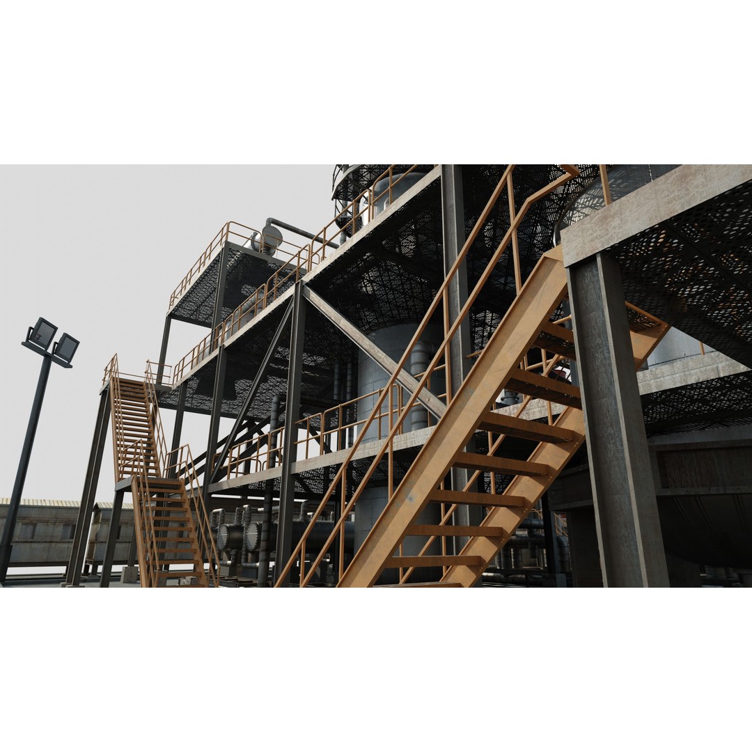 Refinery Unit 3D Model – Detailed Industrial Scene with PBR Textures - View 16