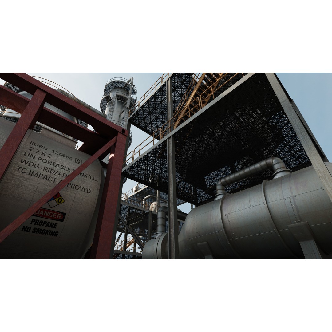 Refinery Unit 3D Model – Detailed Industrial Scene with PBR Textures - View 17