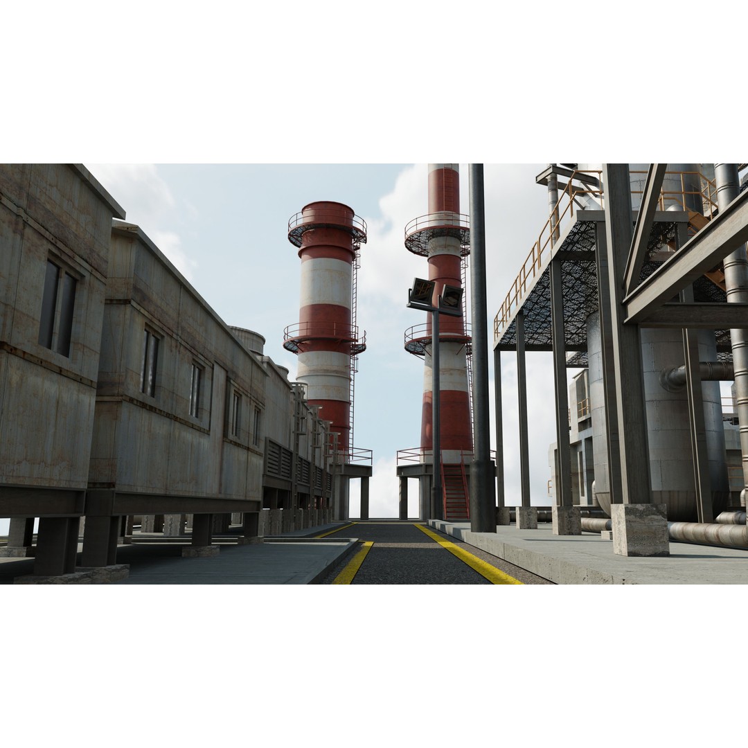 Refinery Unit 3D Model – Detailed Industrial Scene with PBR Textures - View 18