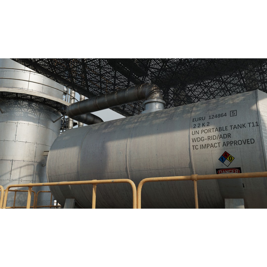 Refinery Unit 3D Model – Detailed Industrial Scene with PBR Textures - View 19