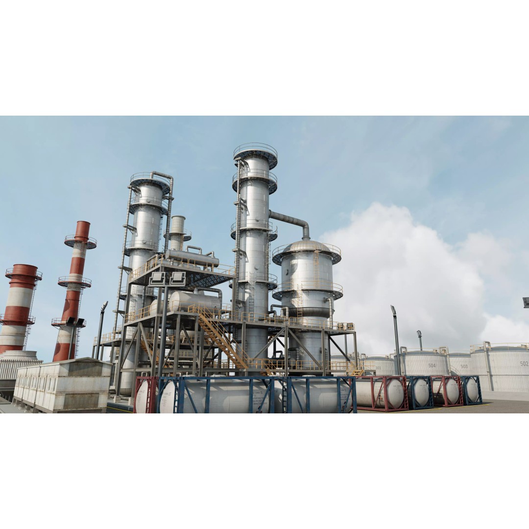 Refinery Unit 3D Model – Detailed Industrial Scene with PBR Textures - View 2
