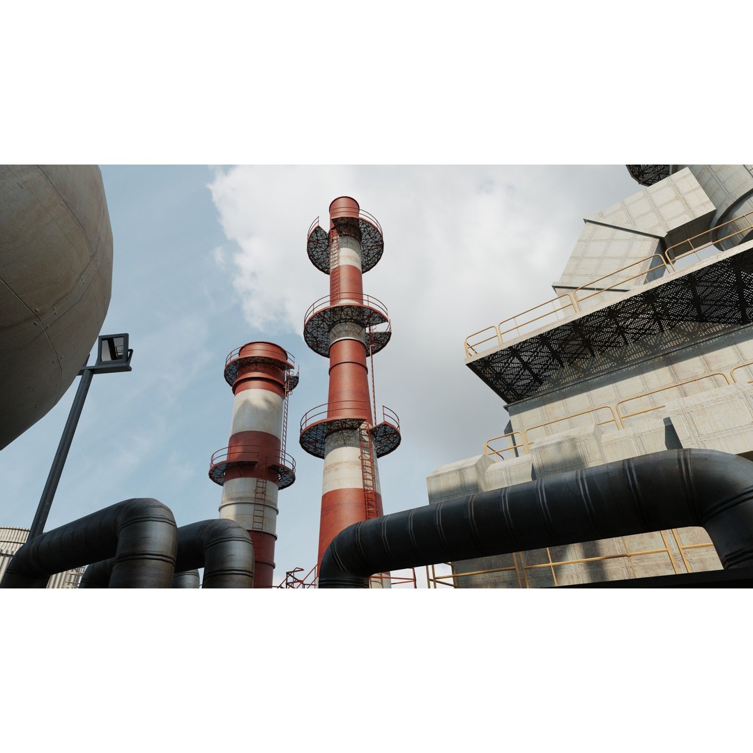 Refinery Unit 3D Model – Detailed Industrial Scene with PBR Textures - View 20