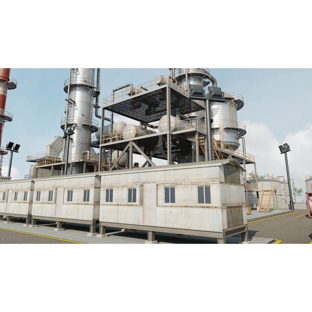 Refinery Unit 3D Model – Detailed Industrial Scene with PBR Textures - View 21