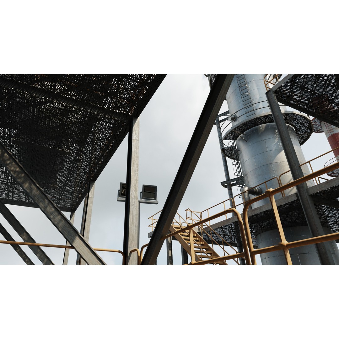 Refinery Unit 3D Model – Detailed Industrial Scene with PBR Textures - View 24