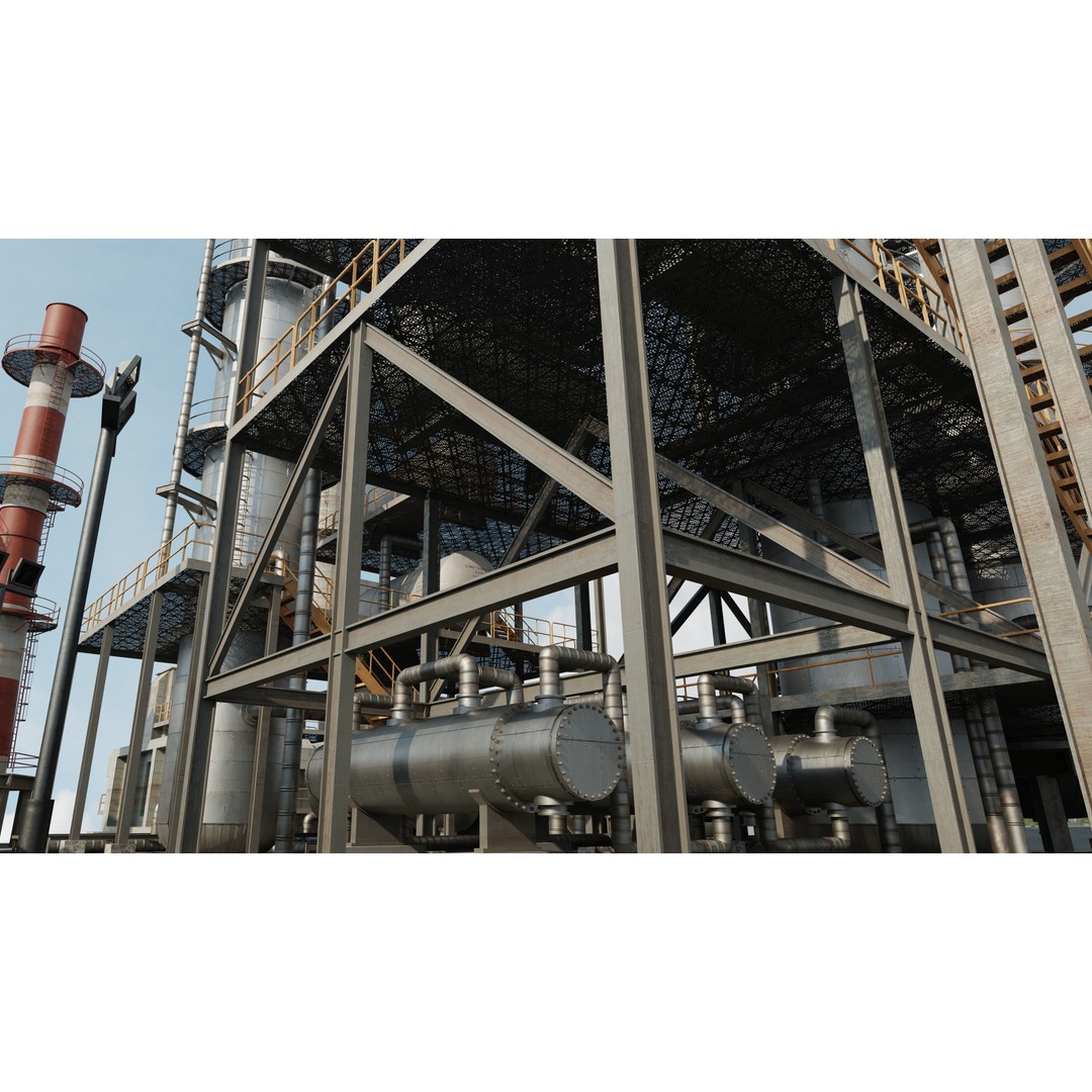 Refinery Unit 3D Model – Detailed Industrial Scene with PBR Textures - View 27