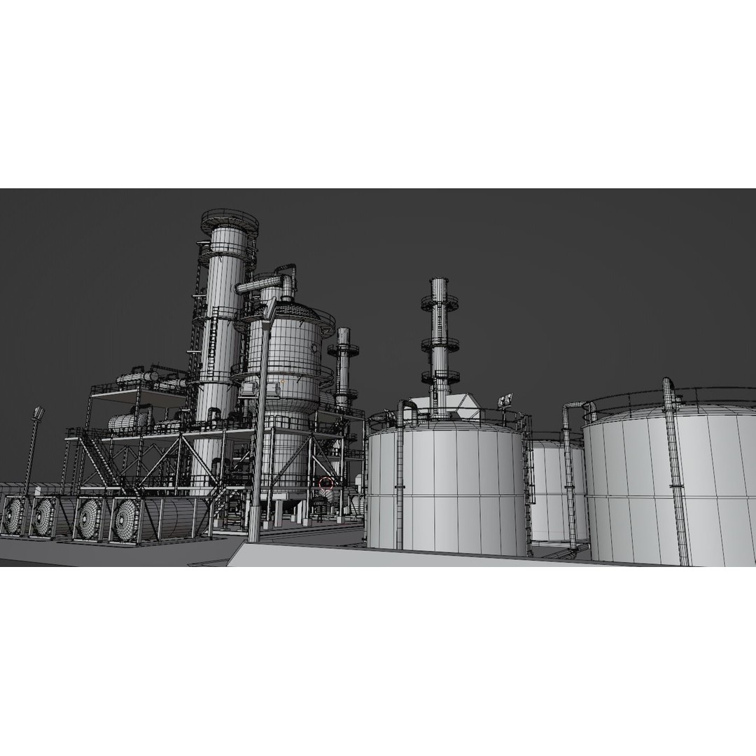 Refinery Unit 3D Model – Detailed Industrial Scene with PBR Textures - View 29