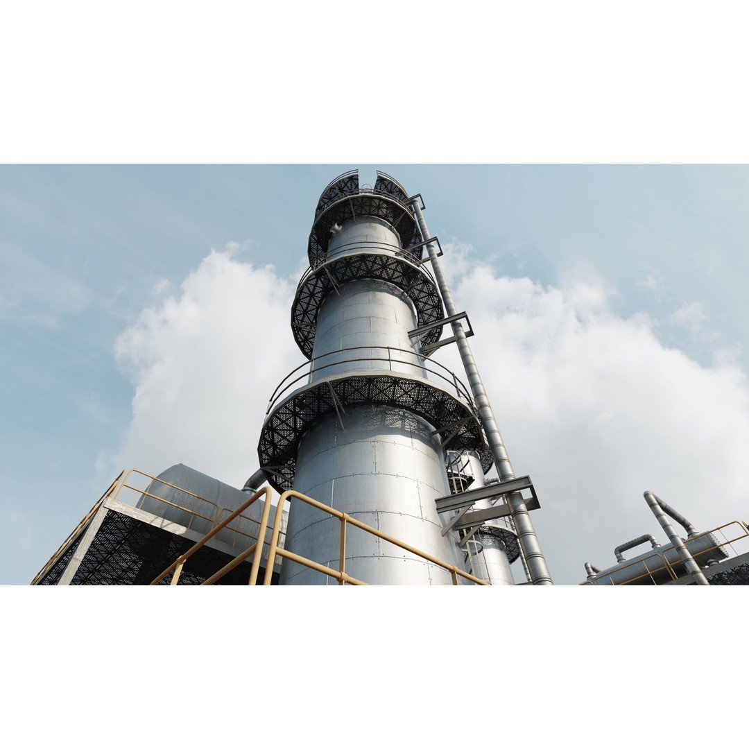 Refinery Unit 3D Model – Detailed Industrial Scene with PBR Textures - View 3